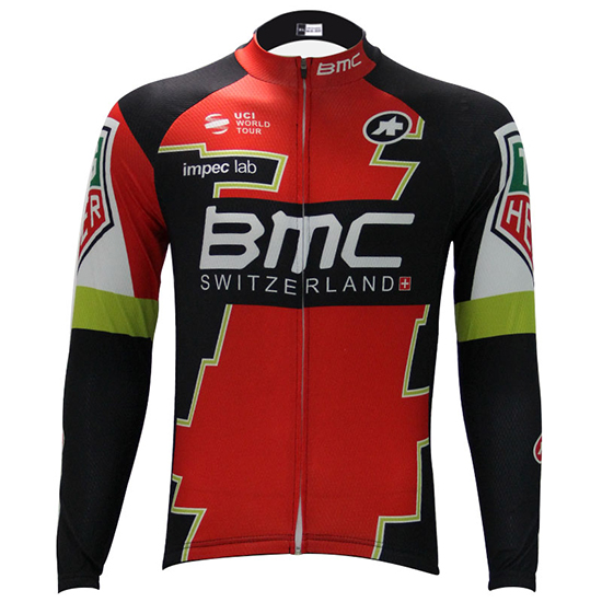 Maglia BMC Manica Lunga 2017 rosso e verde